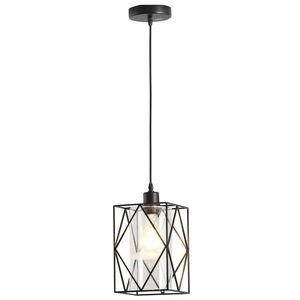 HOMCOM Lampadar vintage stil industrial, lampadar de tavan, lampadar pentru camera de zi cu cablu reglabil, negru, 16x16x120 cm imagine