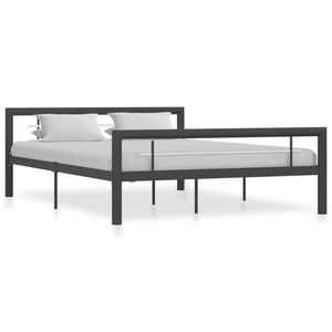 vidaXL Cadru de pat, gri și alb, 120 x 200 cm, metal imagine
