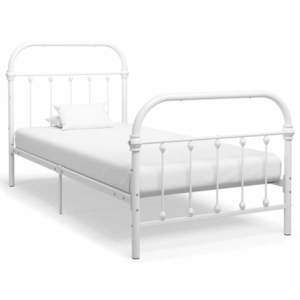 vidaXL Cadru de pat, alb, 100 x 200 cm, metal imagine