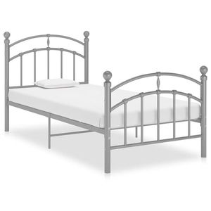 vidaXL Cadru de pat, gri, 90x200 cm, metal imagine