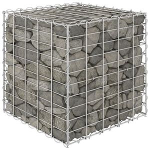 vidaXL Strat înălțat cub gabion, 50 x 50 x 50 cm, sârmă de oțel imagine
