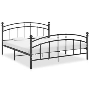 vidaXL Cadru de pat, negru, 160x200 cm, metal imagine