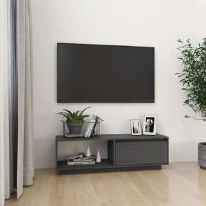 vidaXL Comodă TV, gri, 110x30x33, 5 cm, lemn masiv de pin imagine