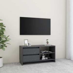 vidaXL Comodă TV, gri, 80x31x39 cm, lemn masiv de pin imagine