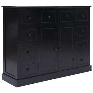 vidaXL Dulap cu 10 sertare, negru, 113x30x79 cm, lemn imagine