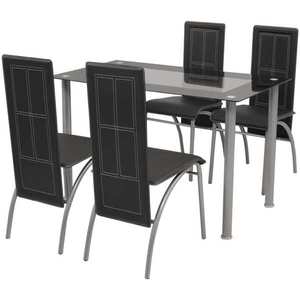 vidaXL Set mobilier de bucătărie, cinci piese, negru imagine