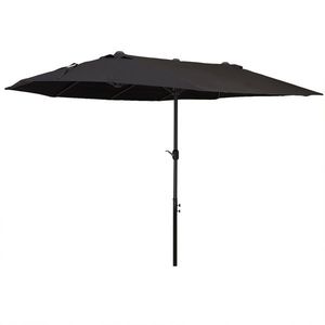 Outsunny Umbrela de Soare Dubla de Gradina 460x270x240cm cu Deschidere prevazuta cu Manivela, Otel si Poliester, Negru imagine