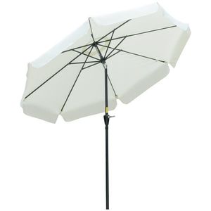 Outsunny Umbrelă de Soare pentru Grădină și Terasă, Rotundă, Rabatabilă, Protecție UV 50+, Φ266x250cm, Bej | Aosom Romania imagine