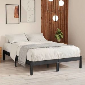 vidaXL Cadru de pat, gri, 160x200 cm, lemn masiv de pin imagine