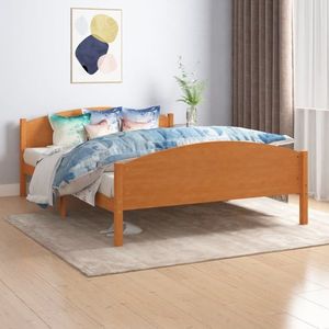vidaXL Cadru de pat, maro miere, 160x200 cm, lemn masiv de pin imagine