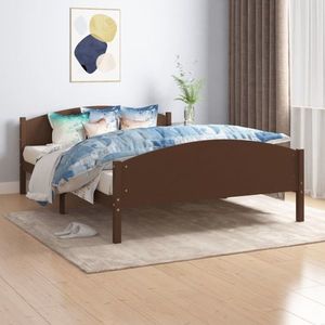 vidaXL Cadru de pat, maro închis, 160x200 cm, lemn masiv de pin imagine
