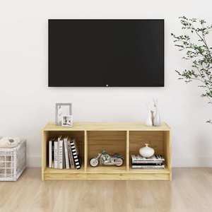 vidaXL Comodă TV, 104x33x41 cm, lemn masiv de pin imagine