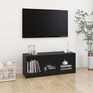 vidaXL Comodă TV, negru, 104x33x41 cm, lemn masiv de pin imagine