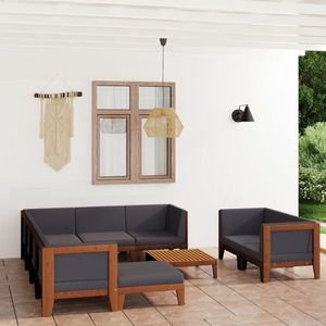 vidaXL Set mobilier grădină cu perne, 10 piese, lemn masiv de acacia imagine