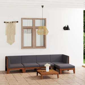 vidaXL Set mobilier grădină cu perne, 6 piese, lemn masiv acacia imagine