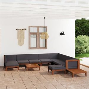 vidaXL Set mobilier grădină cu perne, 12 piese, lemn masiv de acacia imagine