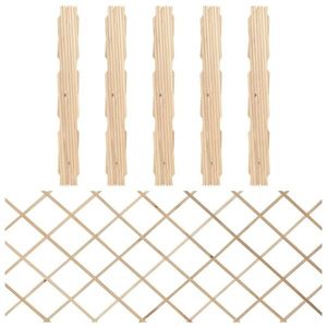 vidaXL Garduri cu zăbrele, 5 buc., 180x80 m, lemn masiv de brad imagine