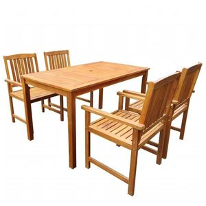 vidaXL Set mobilier de exterior, 5 piese, lemn masiv de acacia imagine