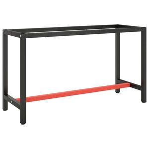 vidaXL Cadru banc de lucru, negru mat/roșu mat, 140x50x79 cm, metal imagine