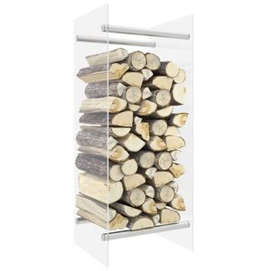 vidaXL Rastel lemne de foc transparent 40x35x100 cm sticlă securizată imagine