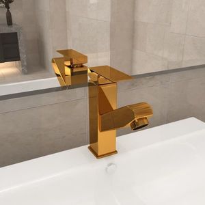 vidaXL Robinet chiuvetă de baie retractabil, auriu, 157x172 mm imagine