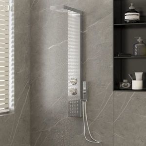 vidaXL Sistem panou de duș, pătrat, oțel inoxidabil imagine
