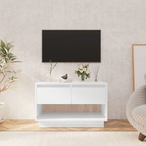 vidaXL Comodă TV, alb extralucios, 70x41x44 cm, PAL imagine