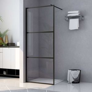vidaXL Paravan duș walk-in, negru, 80x195 cm, sticlă ESG transparentă imagine