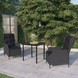 vidaXL Set de mobilier pentru grădină, 3 piese, gri închis imagine