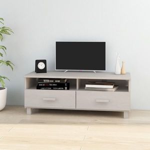 vidaXL Dulap TV „HAMAR”, alb, 106x40x40 cm, lemn masiv de pin imagine