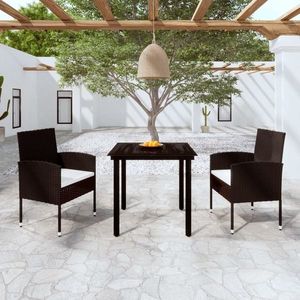 vidaXL Set mobilier de grădină, 3 piese, negru imagine