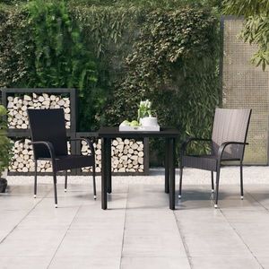 vidaXL Set de mobilier de grădină, 3 piese, negru imagine
