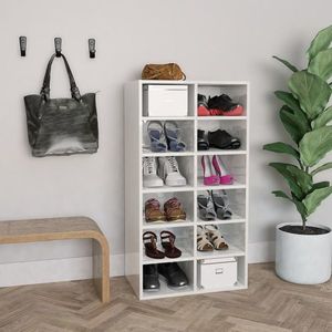 vidaXL Pantofar, alb extralucios, 54x34x100, 5 cm, lemn compozit imagine