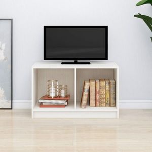 vidaXL Comodă TV, alb, 70x33x42 cm, lemn masiv de pin imagine