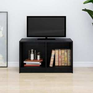 vidaXL Comodă TV, negru, 70x33x42 cm, lemn masiv de pin imagine
