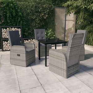 vidaXL Set mobilier pentru grădină cu perne, 5 piese, gri imagine