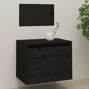 vidaXL Dulap de perete, negru, 45x30x35 cm, lemn masiv de pin imagine