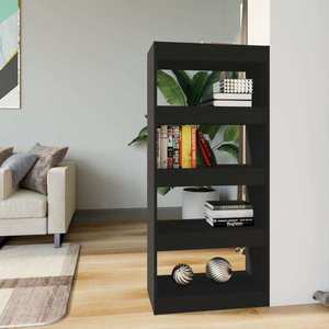 vidaXL Bibliotecă/Separator, negru, 60x30x135 cm, lemn prelucrat imagine