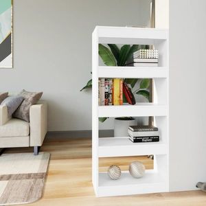 vidaXL Bibliotecă/Separator cameră, alb, 60x30x135 cm, lemn prelucrat imagine