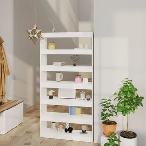 vidaXL Bibliotecă/Separator cameră, alb, 100x30x198 cm, lemn compozit imagine