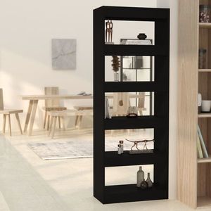vidaXL Bibliotecă/Separator cameră, negru, 60x30x166 cm, PAL imagine