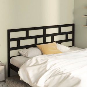 vidaXL Tăblie de pat, negru, 206x4x100 cm, lemn masiv de pin imagine
