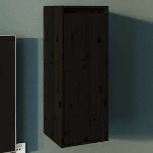 vidaXL Dulap de perete, negru, 30x30x80 cm, lemn masiv de pin imagine