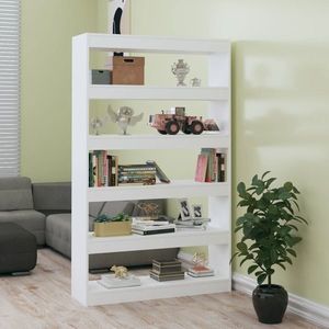 vidaXL Bibliotecă/Separator cameră, alb extralucios, 100x30x166 cm imagine