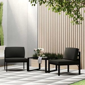 vidaXL Set canapele de grădină cu perne, 3 piese, antracit, aluminiu imagine