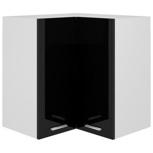 vidaXL Dulap suspendat de colț, negru extralucios, 57x57x60 cm, PAL imagine