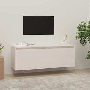 vidaXL Dulap de perete, alb, 100x30x35 cm, lemn masiv de pin imagine