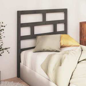 vidaXL Tăblie de pat, gri, 96x4x100 cm, lemn masiv de pin imagine