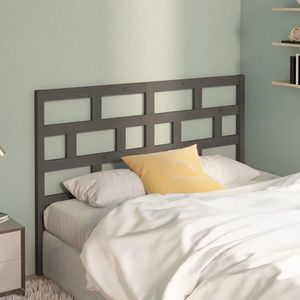 vidaXL Tăblie de pat, gri, 126x4x100 cm, lemn masiv de pin imagine
