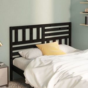 vidaXL Tăblie de pat, negru, 166x4x100 cm, lemn masiv de pin imagine